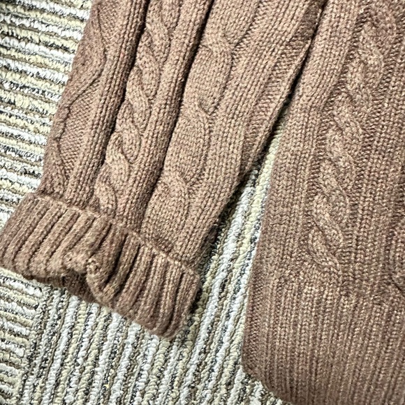 Dark chocolate cable knit sweater with turtleneck by Willi Smith size XL - Picture 3 of 5